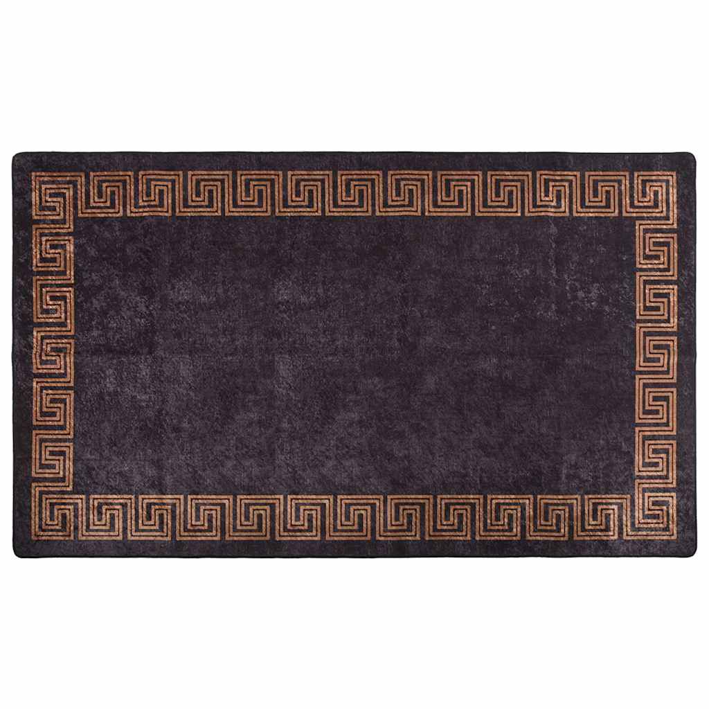 Vidaxl tapis lavable antidérapant 190x300 cm noir et or de couleur