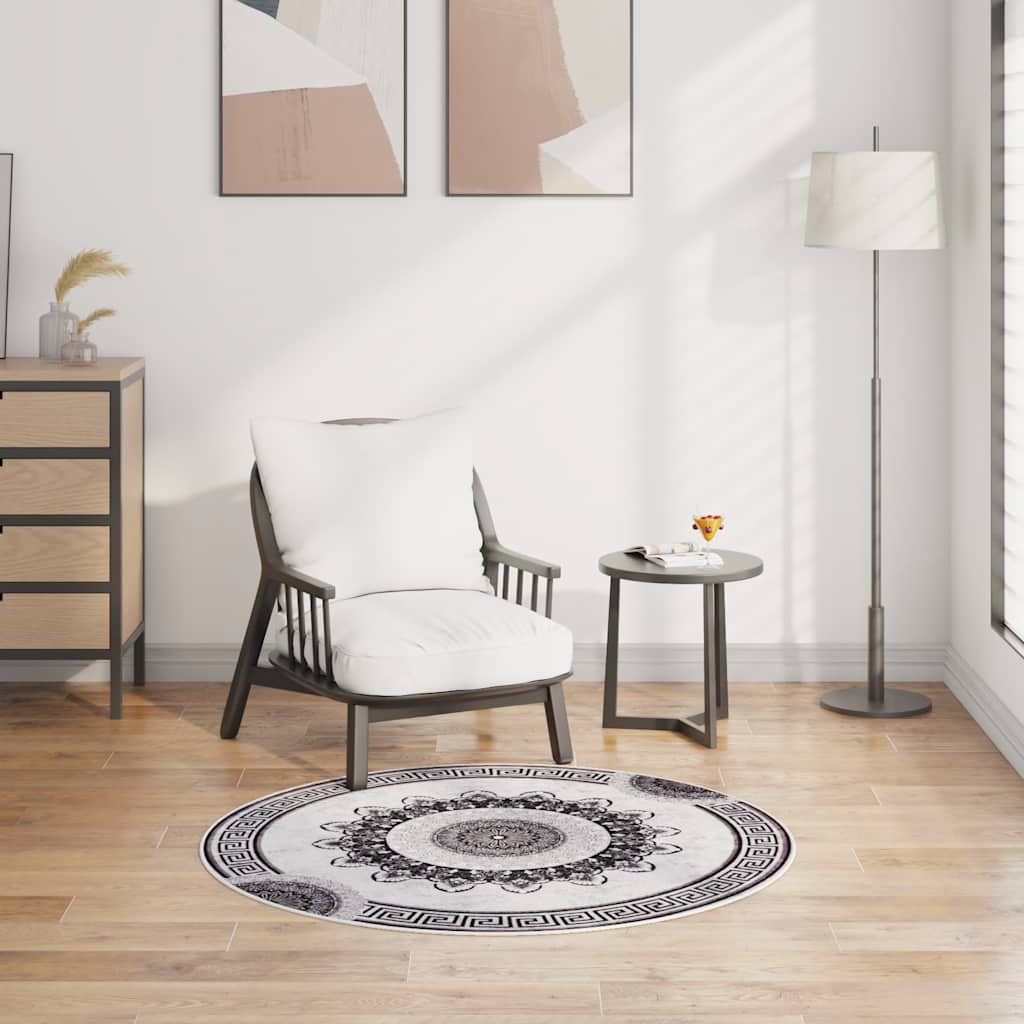 Vidaxl tapis lavable antidérapant Ø120 cm multicolore