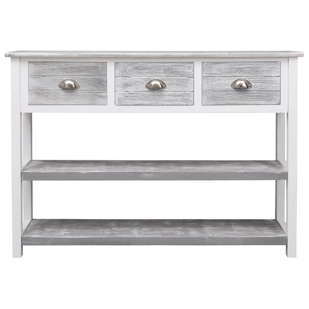 Vidaxl dressoir 108x30x76 cm massief paulowniahout antiekgrijs