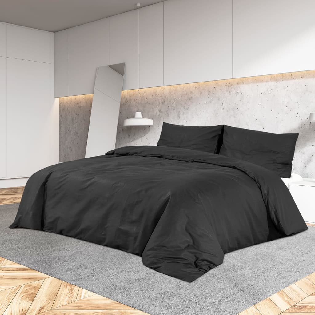 Vidaxx parure de couette légère 225x220 cm microfibre noir