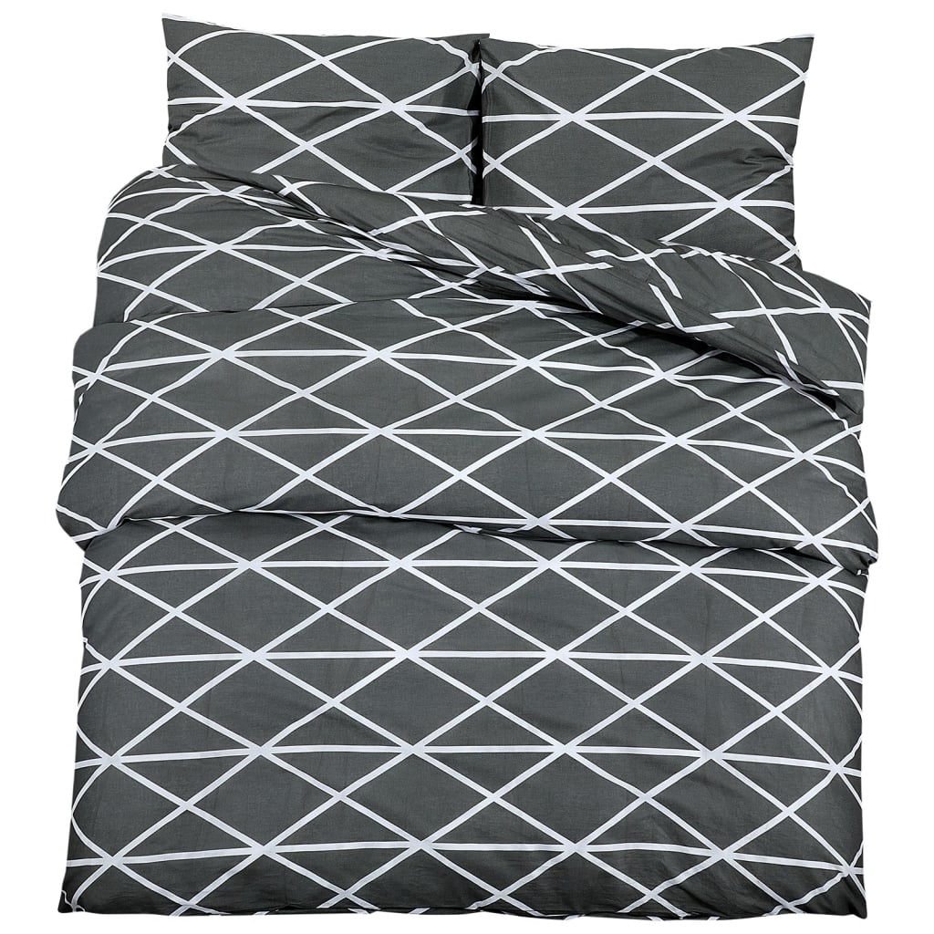 Ensemble de découverte de couette Vidaxl 140x200 cm Gray en coton