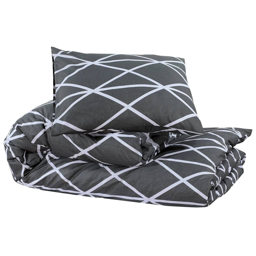 Ensemble de découverte de couette Vidaxl 140x200 cm Gray en coton