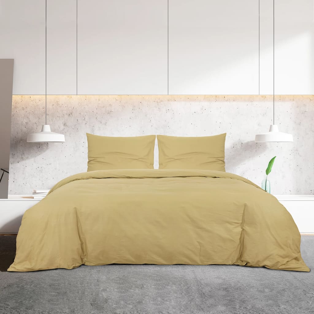 Ensemble de découverte de couette Vidaxl 220x240 cm Coton Taupe