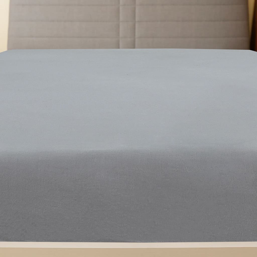 Vidaxl Maillot de feuille ajusté 160x200 cm Gris de coton