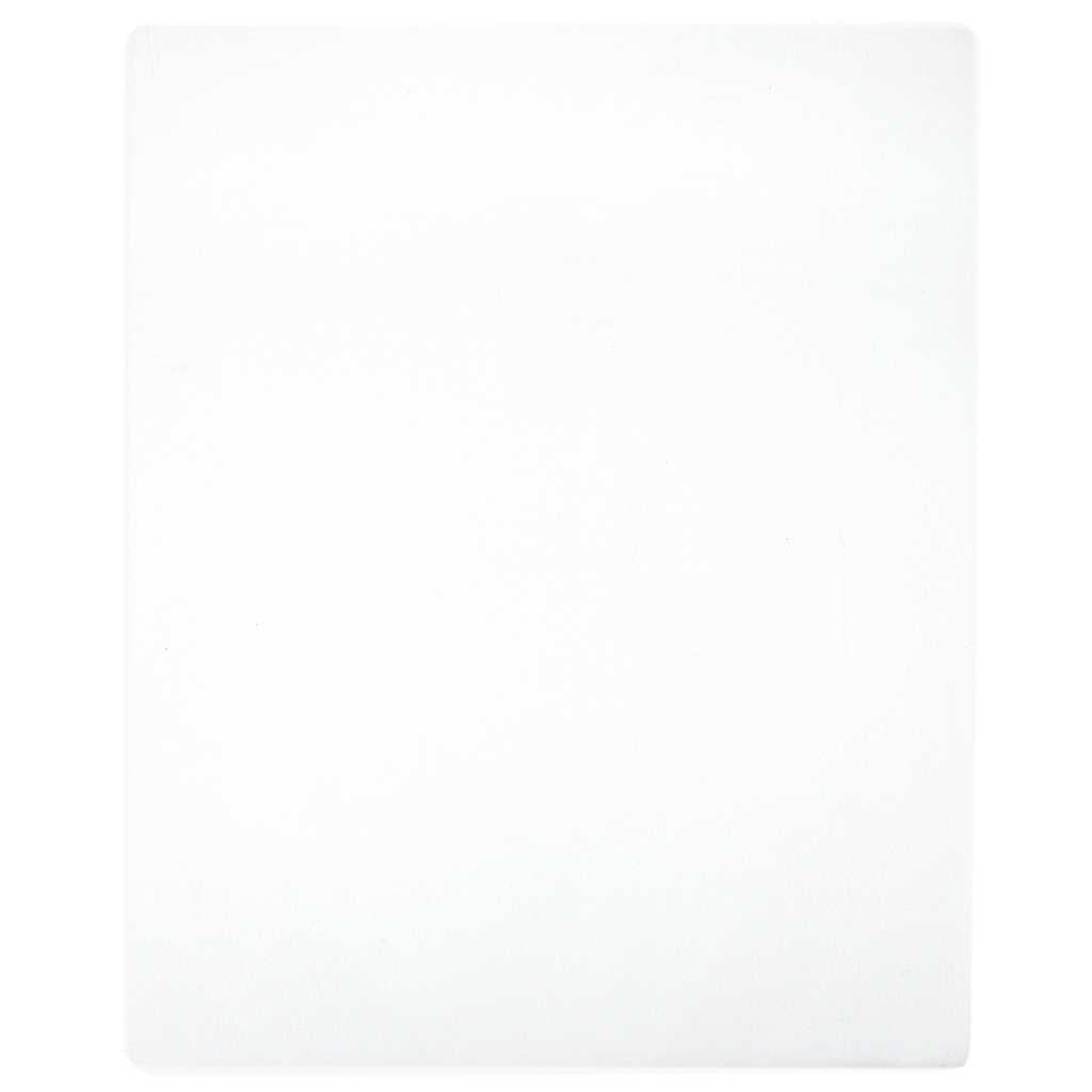 Vidaxl Maillot de feuille ajusté 160x200 cm Coton blanc