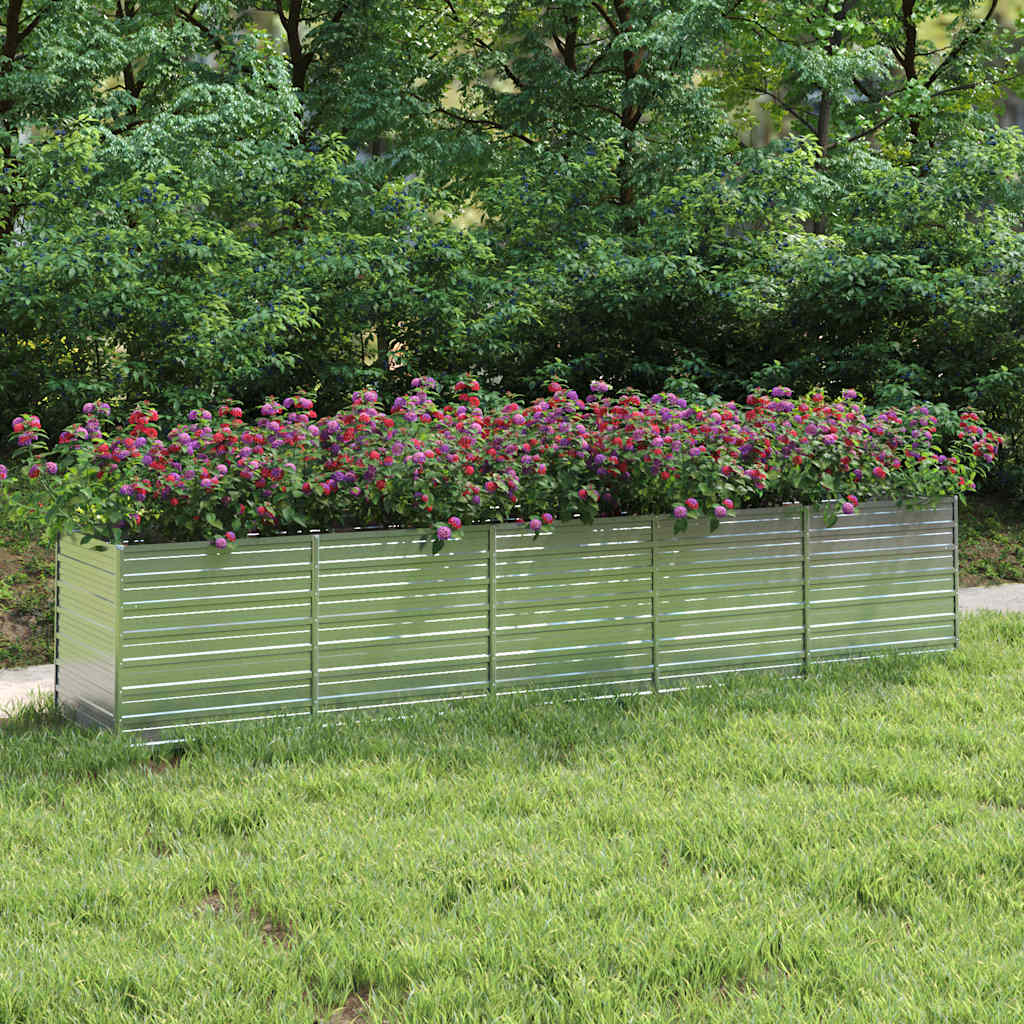 Vidaxl Planter surélevé 400x80x45 cm en acier galvanisé en acier