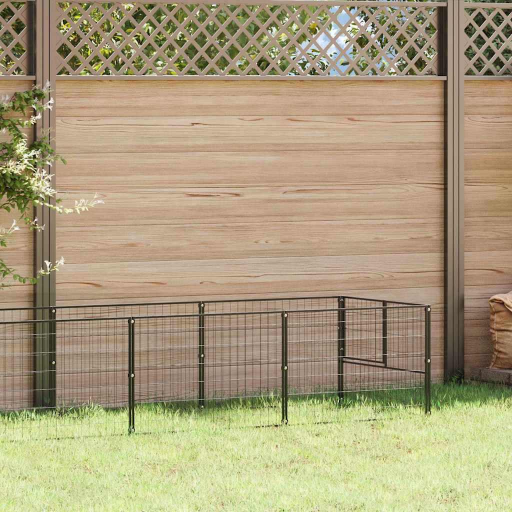 Vidaxxl niche pour chien 5 m² acier noir