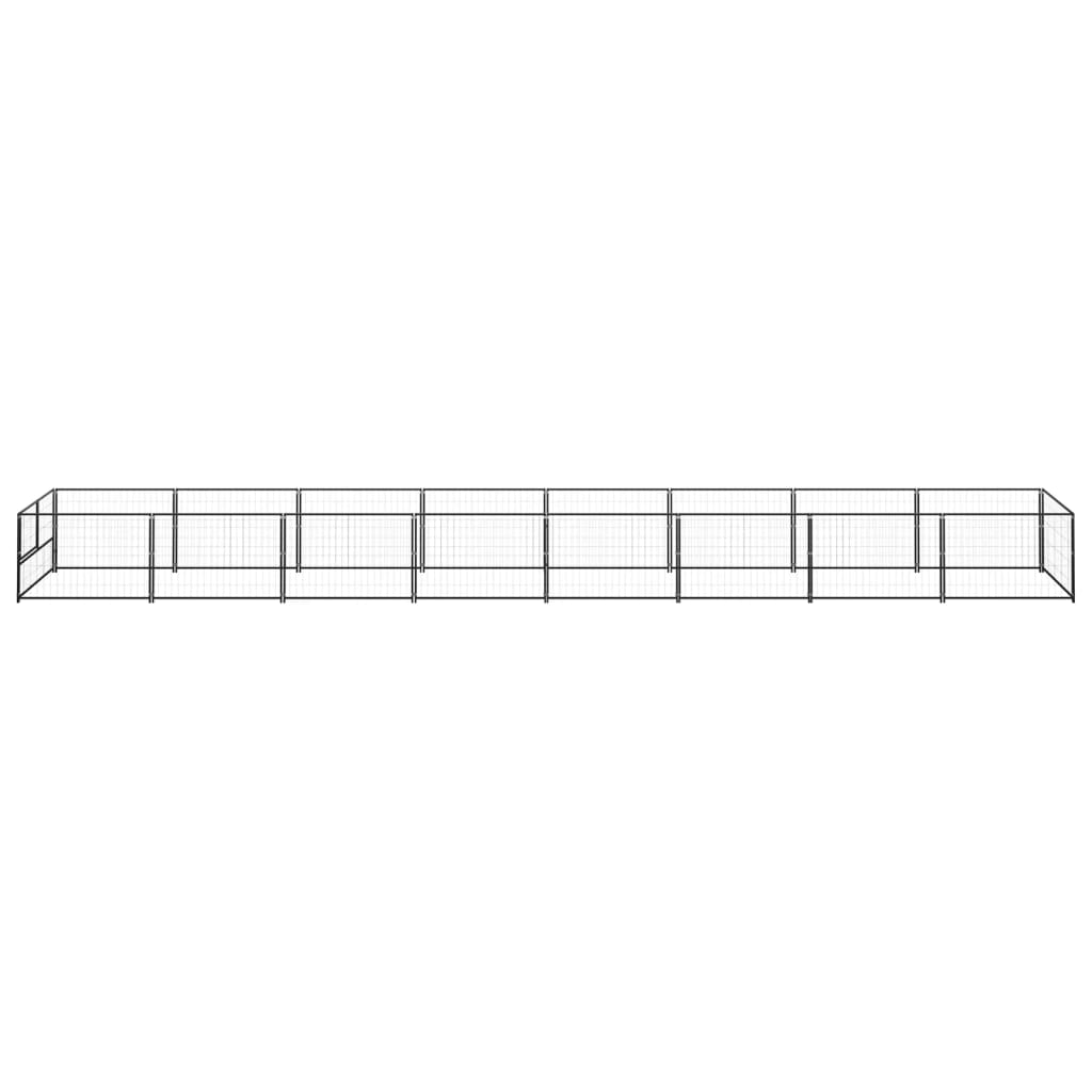 Vidaxl chien Kennel 8 m² en acier noir
