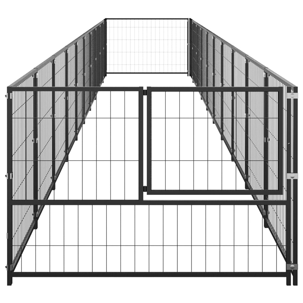 Vidaxl chien Kennel 10 m² en acier noir