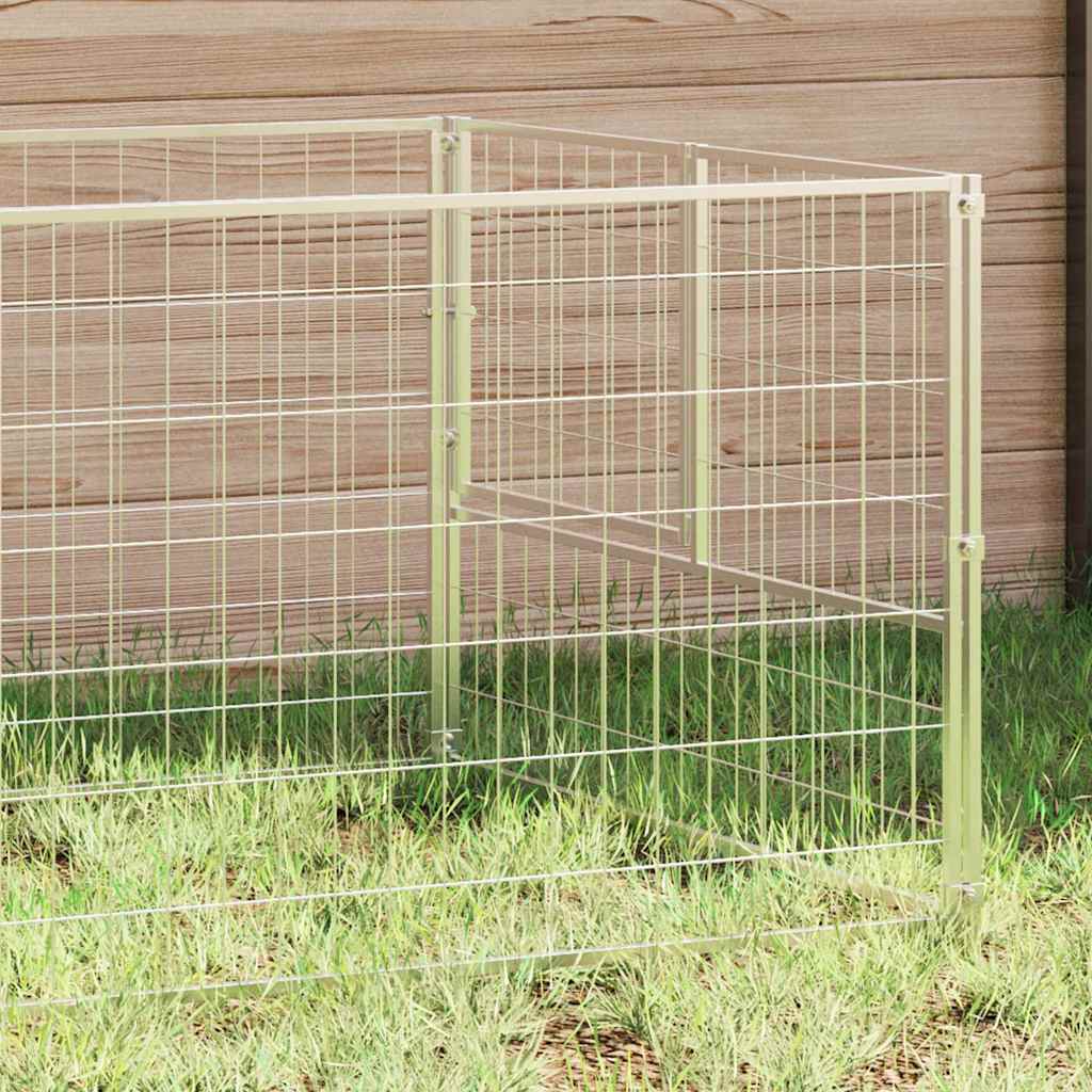 Vidaxxl niche pour chien 5 m² acier argent