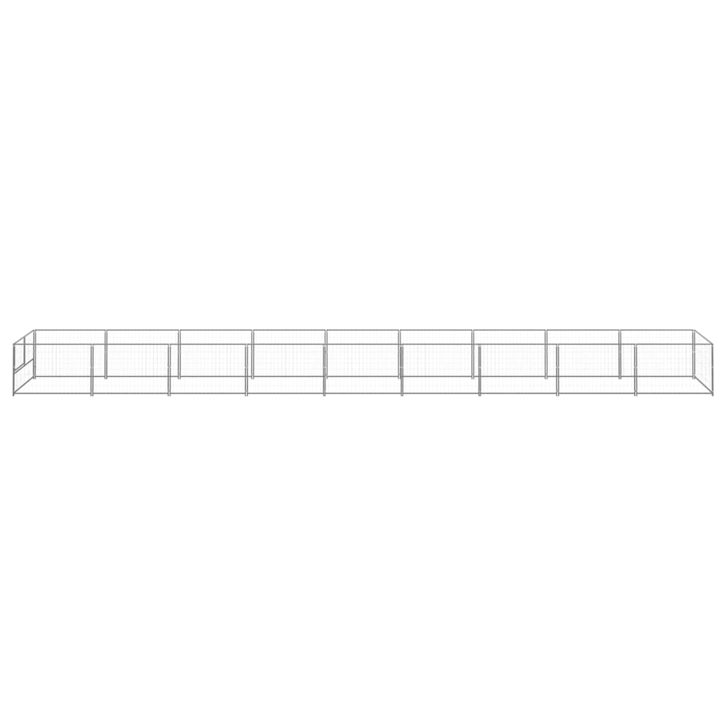 Vidaxl chien Kennel 9 m² en acier argenté colored
