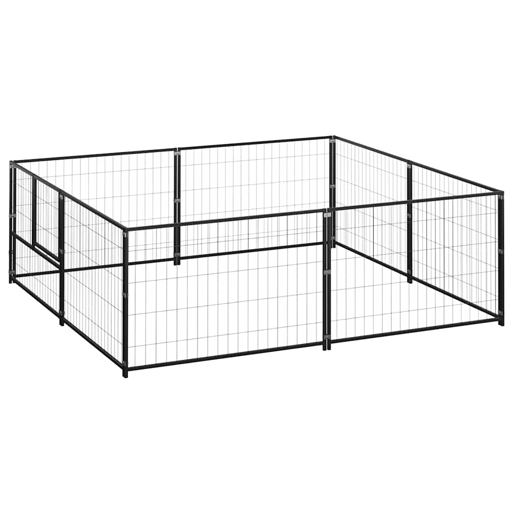 Vidaxxl niche pour chien 4 m² acier noir