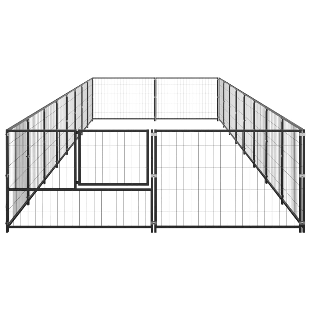 Vidaxl chien Kennel 16 m² en acier noir