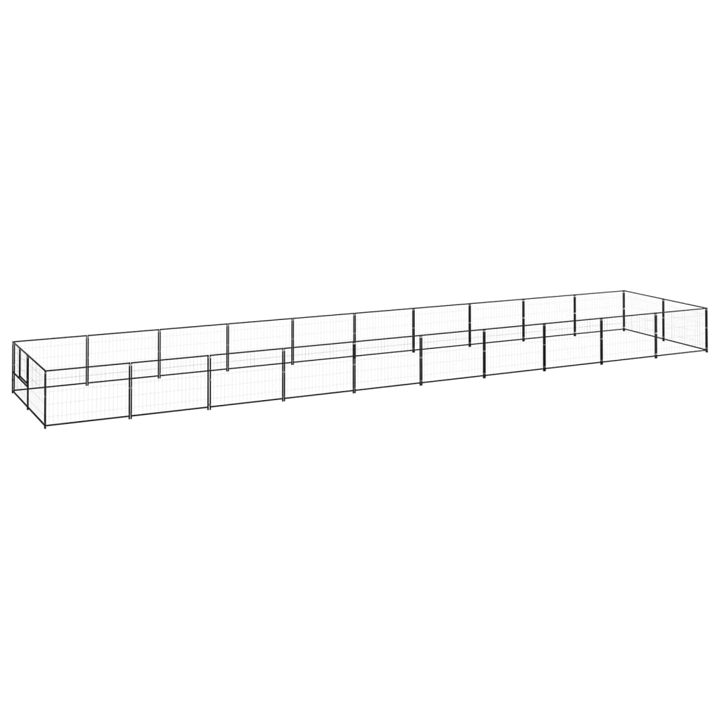 Vidaxl chien Kennel 20 m² en acier noir