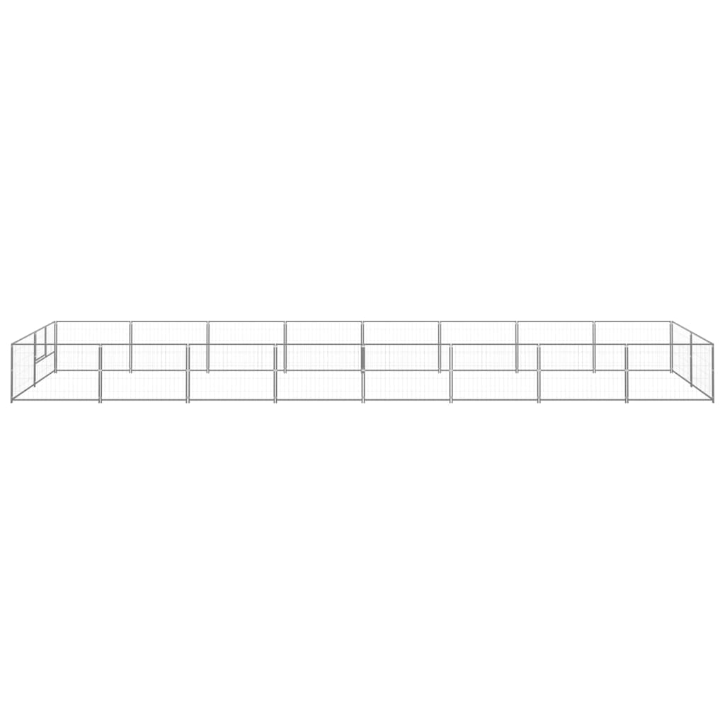 Vidaxl chien kennel 16 m² en acier argenté colored