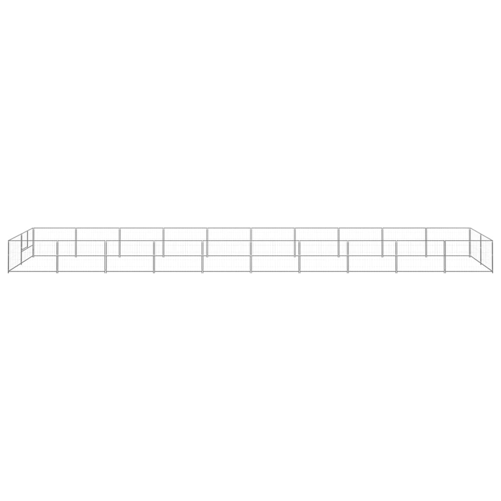 Vidaxl chien Kennel 20 m² en acier argent coloré