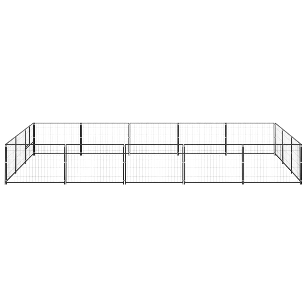 Vidaxl chien Kennel 15 m² en acier noir
