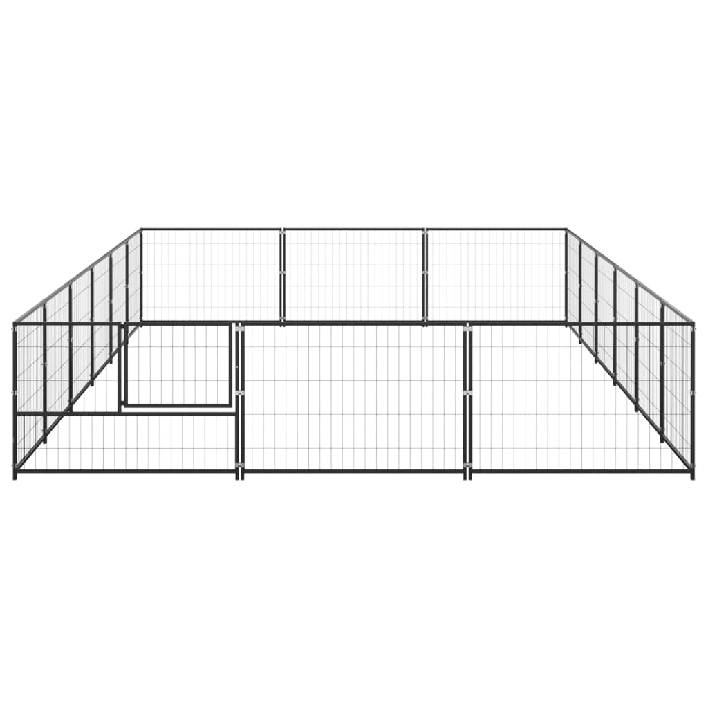 Vidaxl chien Kennel 18 m² en acier noir