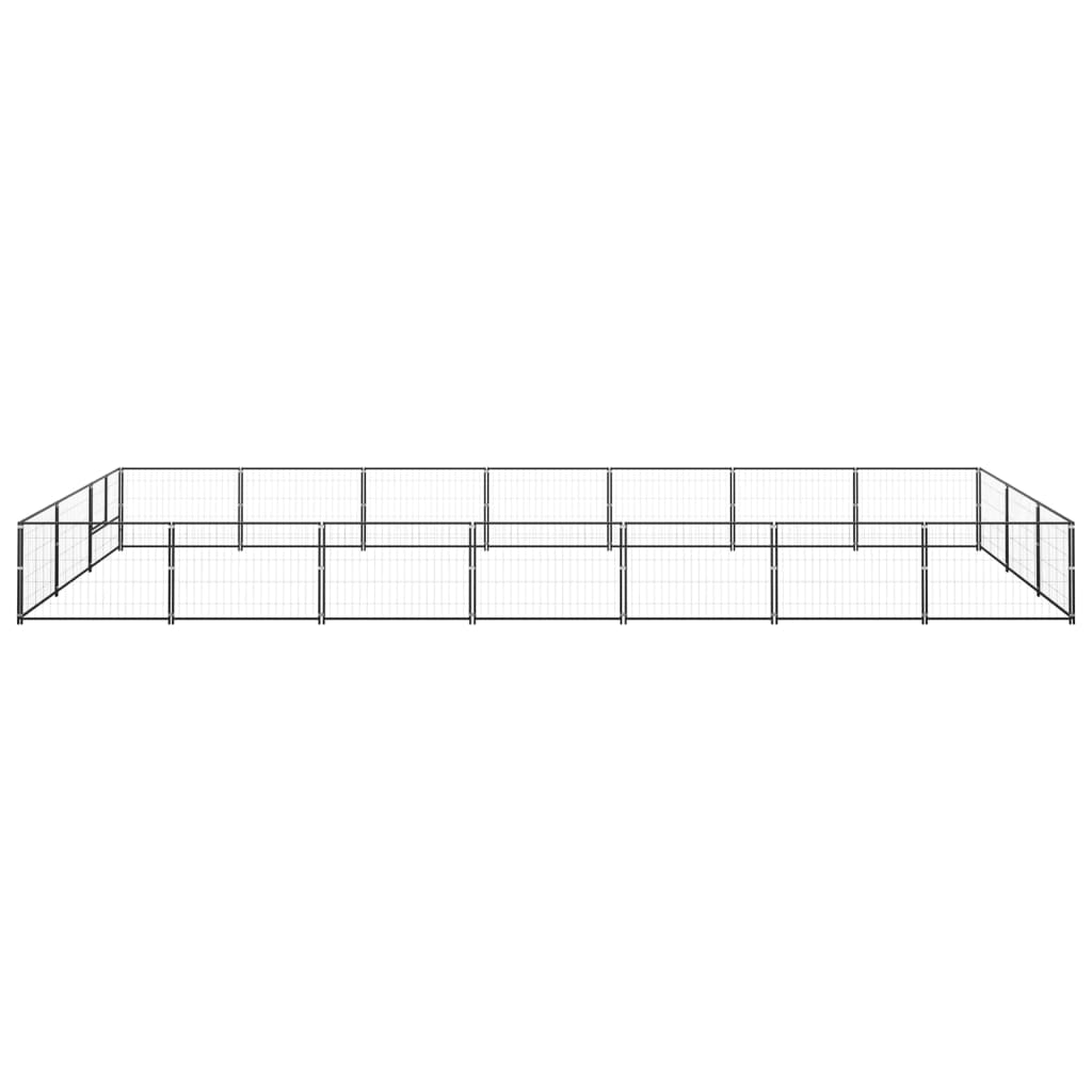 Vidaxl chien Kennel 21 m² en acier noir