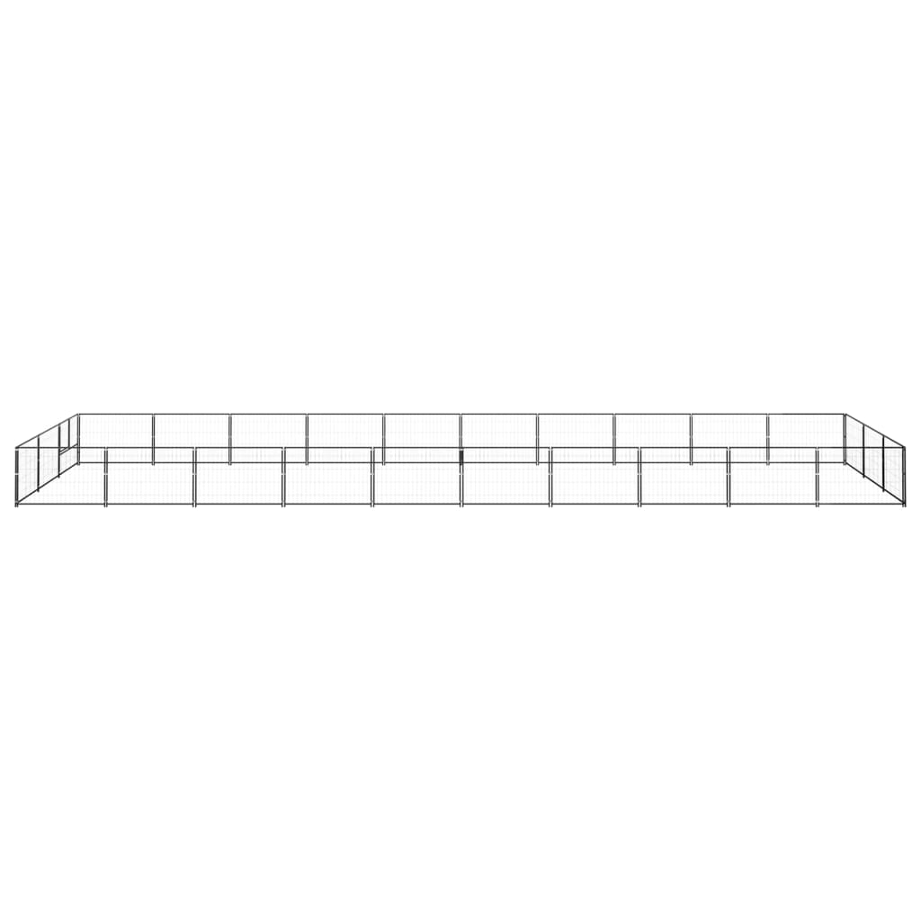 Vidaxl chien Kennel 30 m² en acier noir