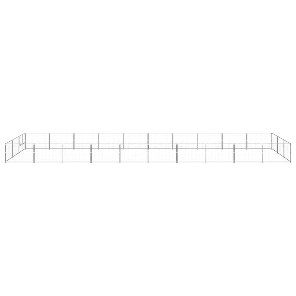 Vidaxl chien Kennel 30 m² en acier argent coloré
