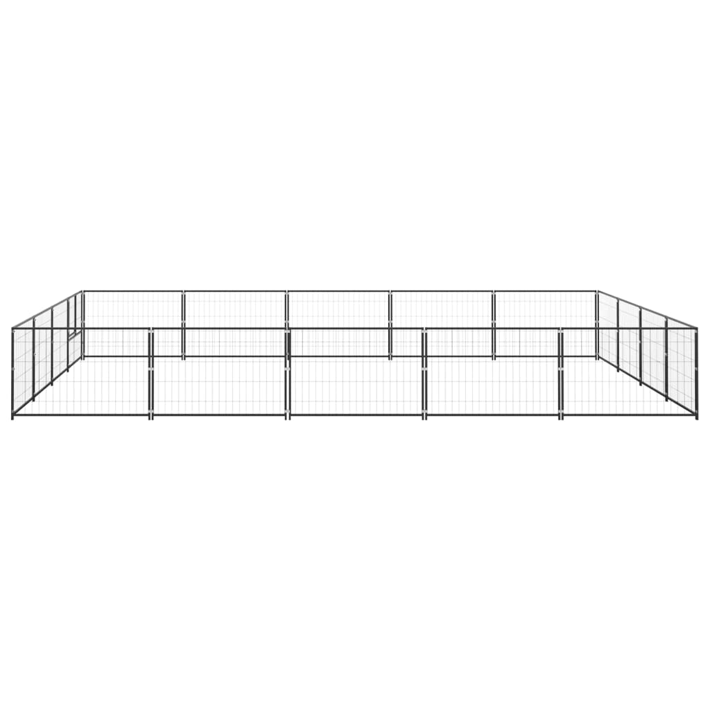 Vidaxl chien Kennel 20 m² en acier noir