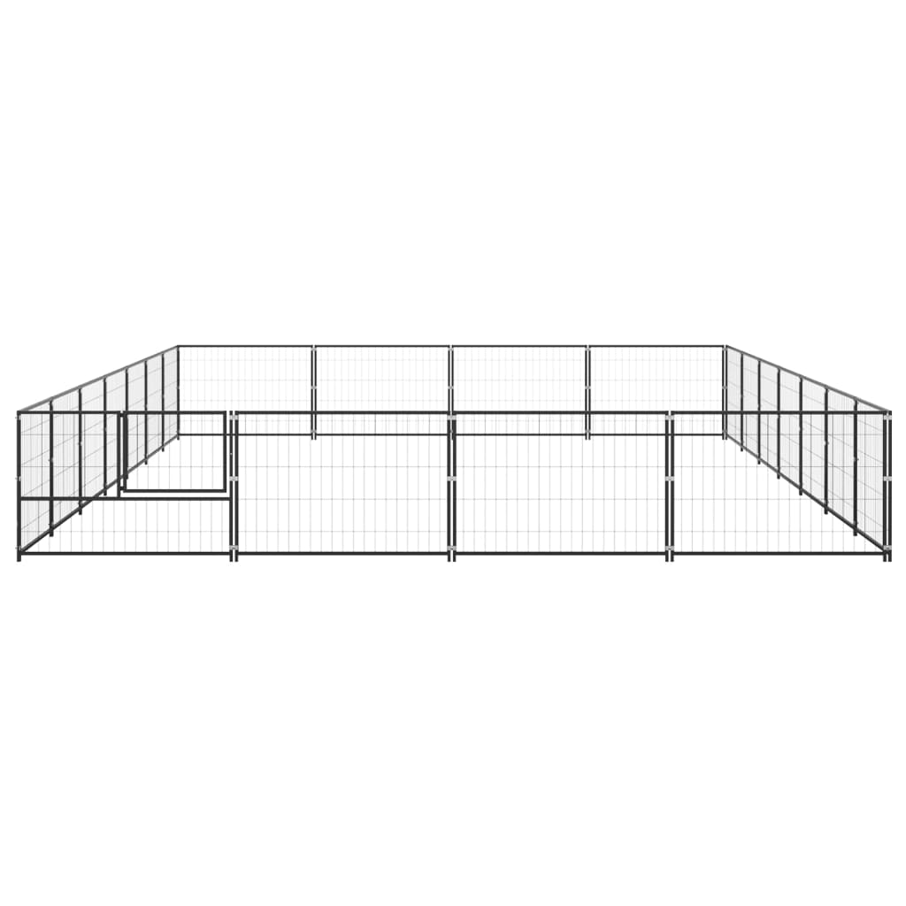 Vidaxl chien Kennel 28 m² en acier noir