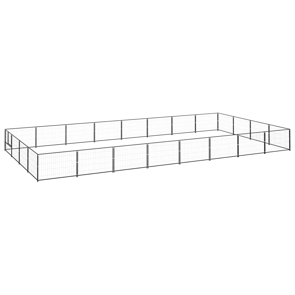 Vidaxl chien Kennel 32 m² en acier noir
