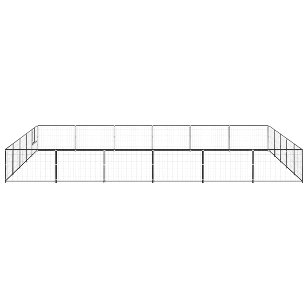 Vidaxl chien Kennel 30 m² en acier noir