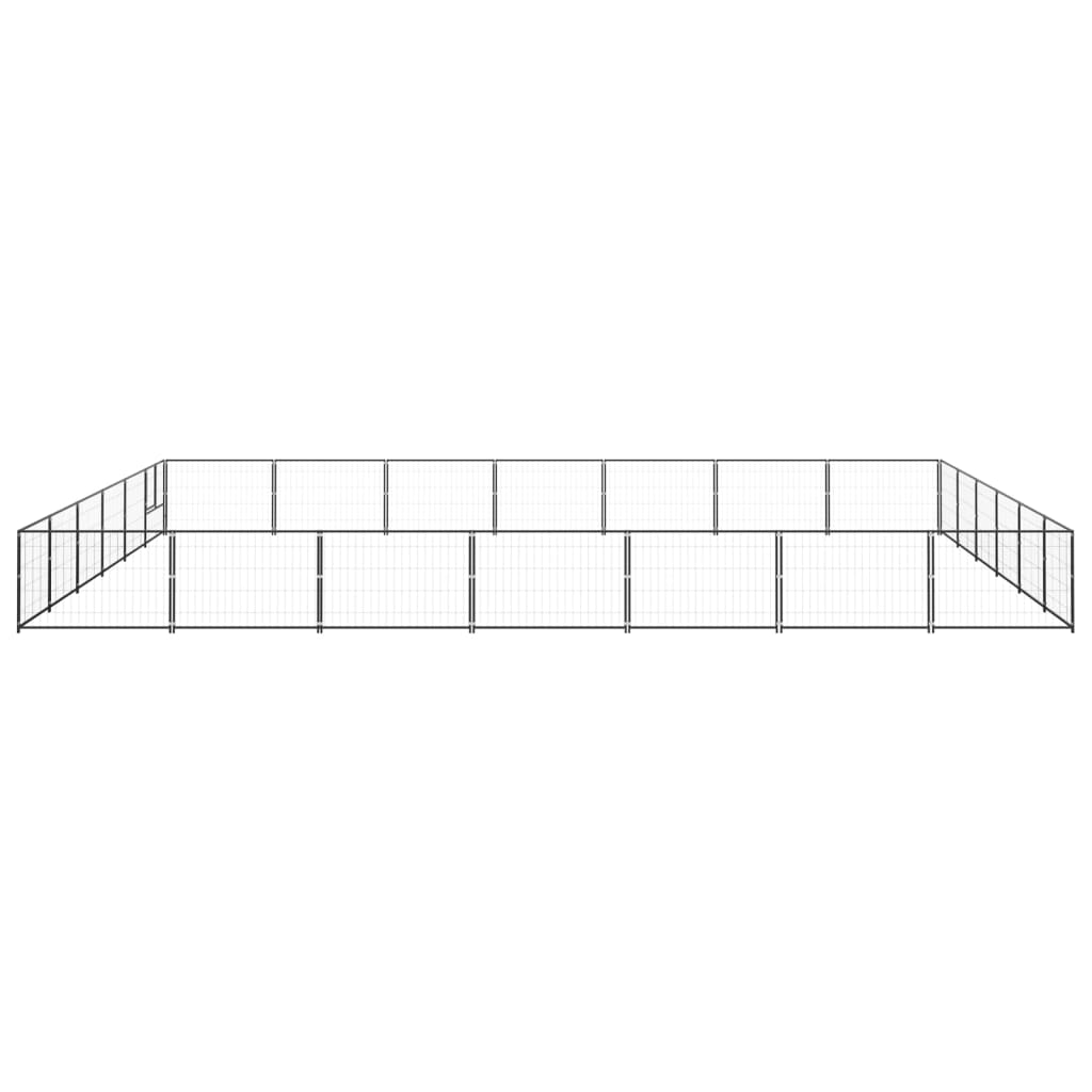 Vidaxl chien Kennel 42 m² en acier noir
