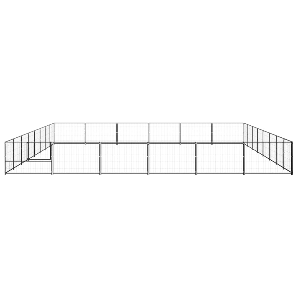 Vidaxl chien Kennel 48 m² en acier noir