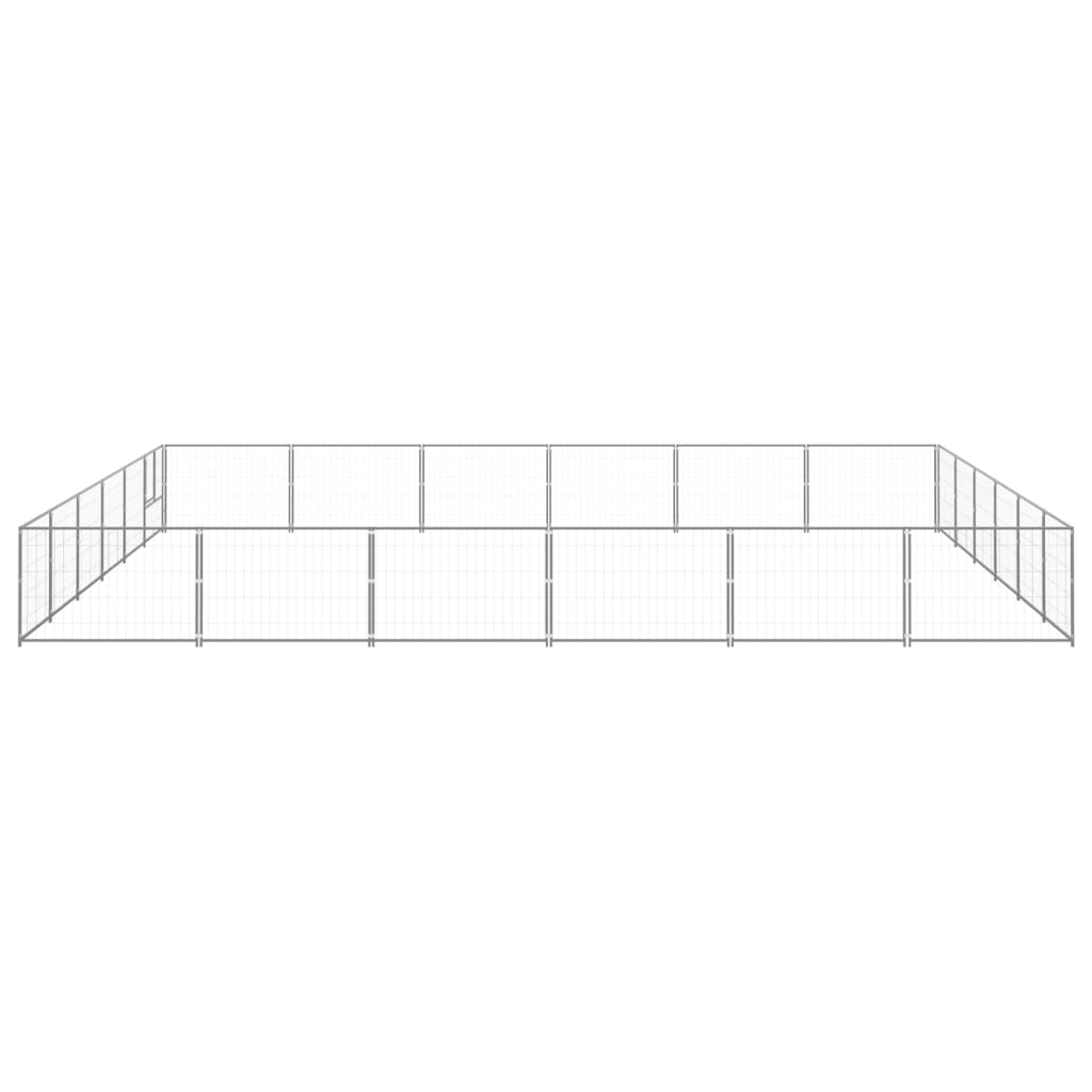 Vidaxl chien Kennel 36 m² en acier argenté colored