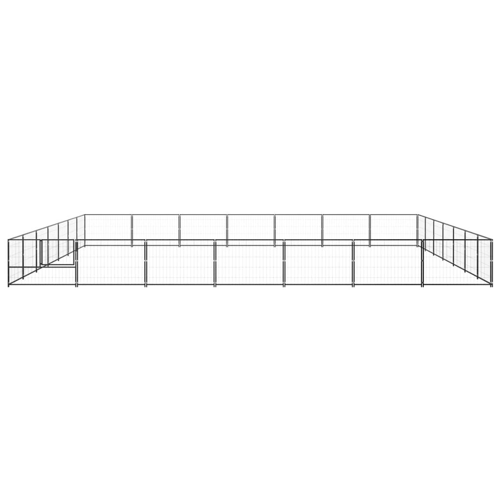 Vidaxl CHIEN KENNEL 49 m² en acier noir