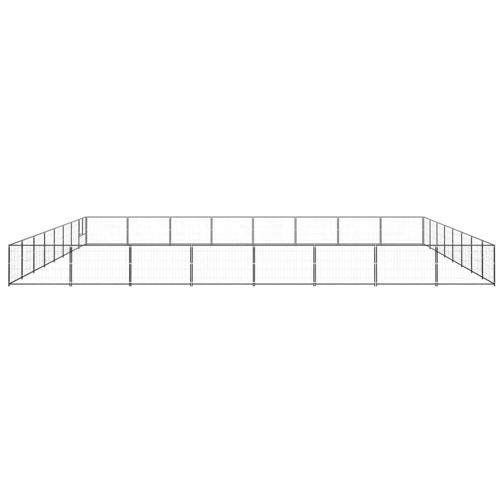 Vidaxl chien Kennel 64 m² en acier noir
