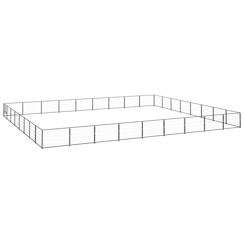 Vidaxl chien Kennel 72 m² en acier noir