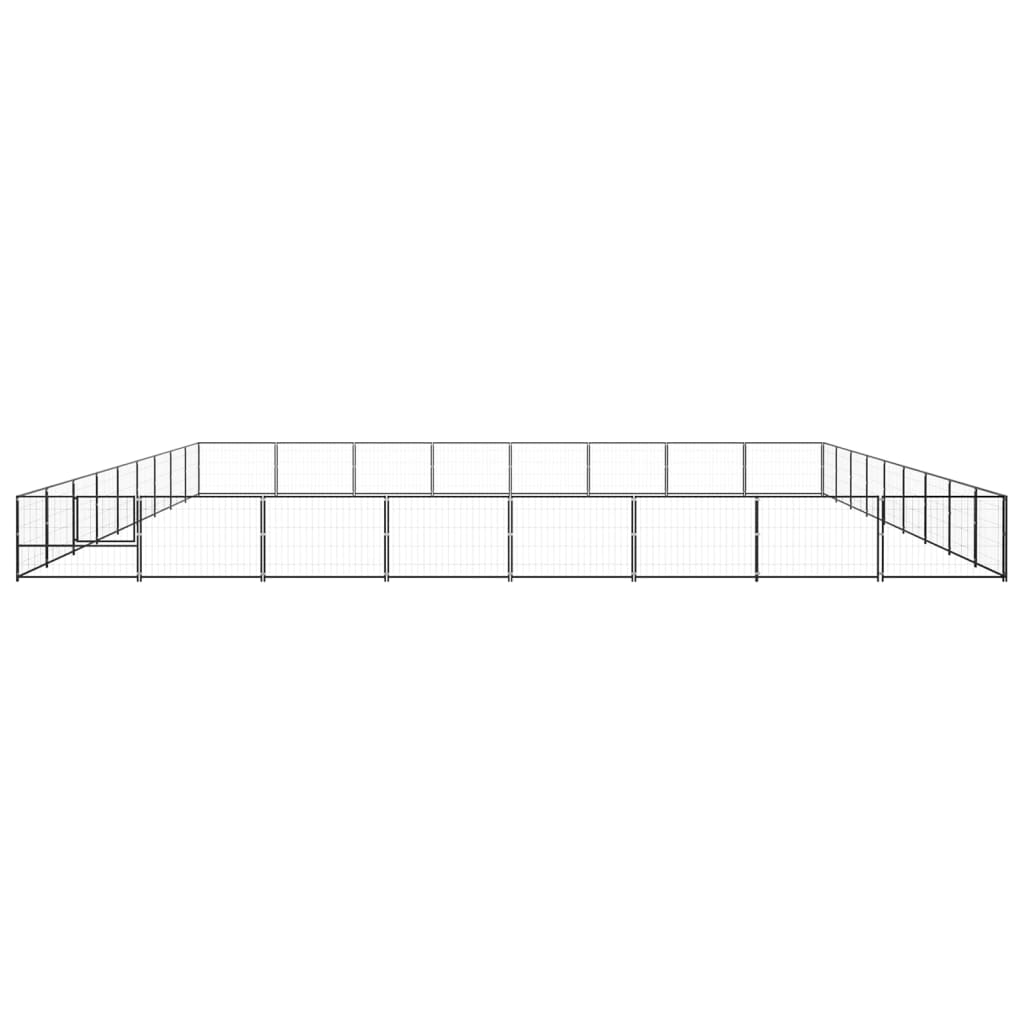 Vidaxl chien Kennel 72 m² en acier noir