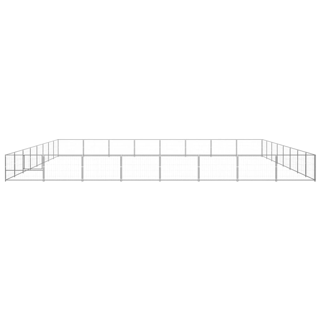 Vidaxl chien Kennel 64 m² en acier argenté couleur