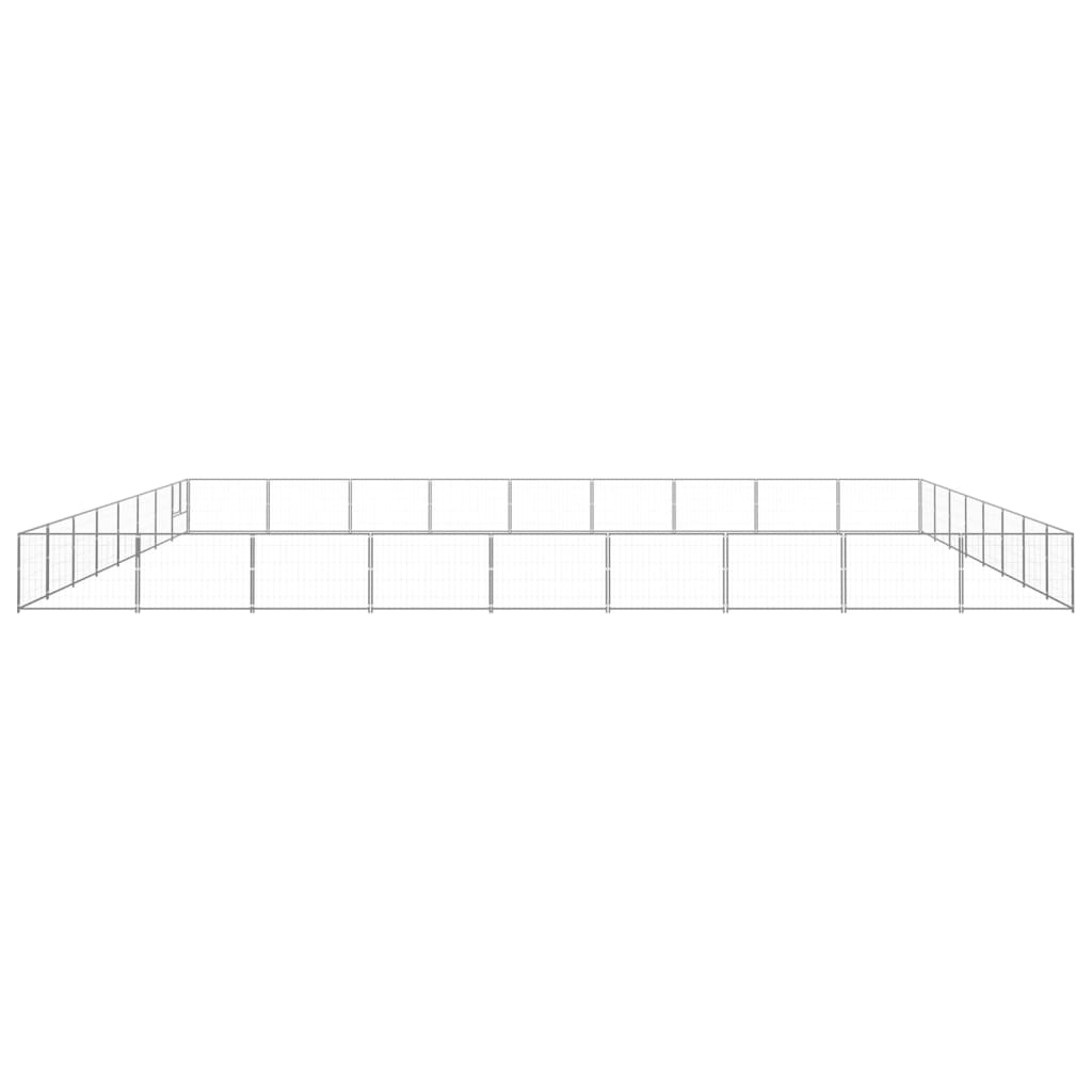 Vidaxl chien Kennel 72 m² en acier argenté couleur
