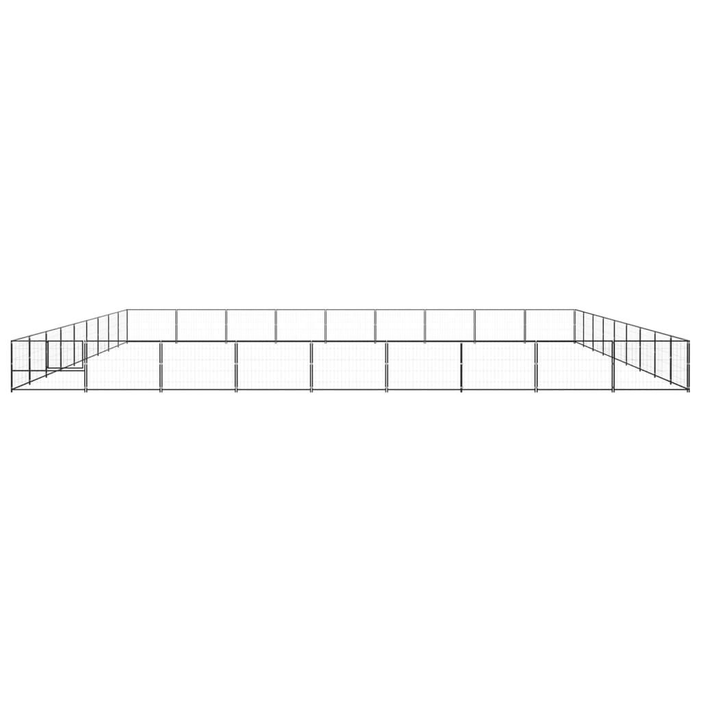 Vidaxl chien Kennel 81 m² en acier noir