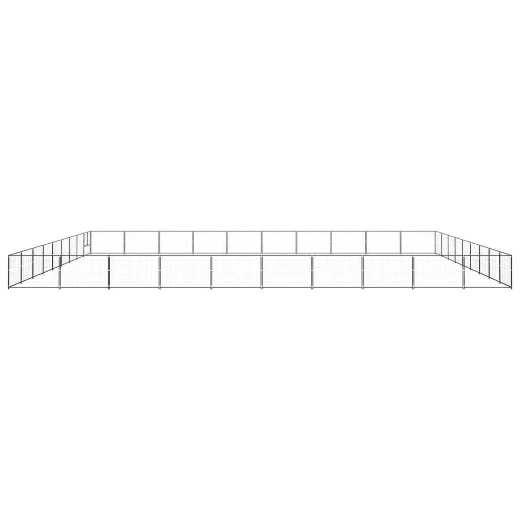 Vidaxl chien Kennel 90 m² en acier noir