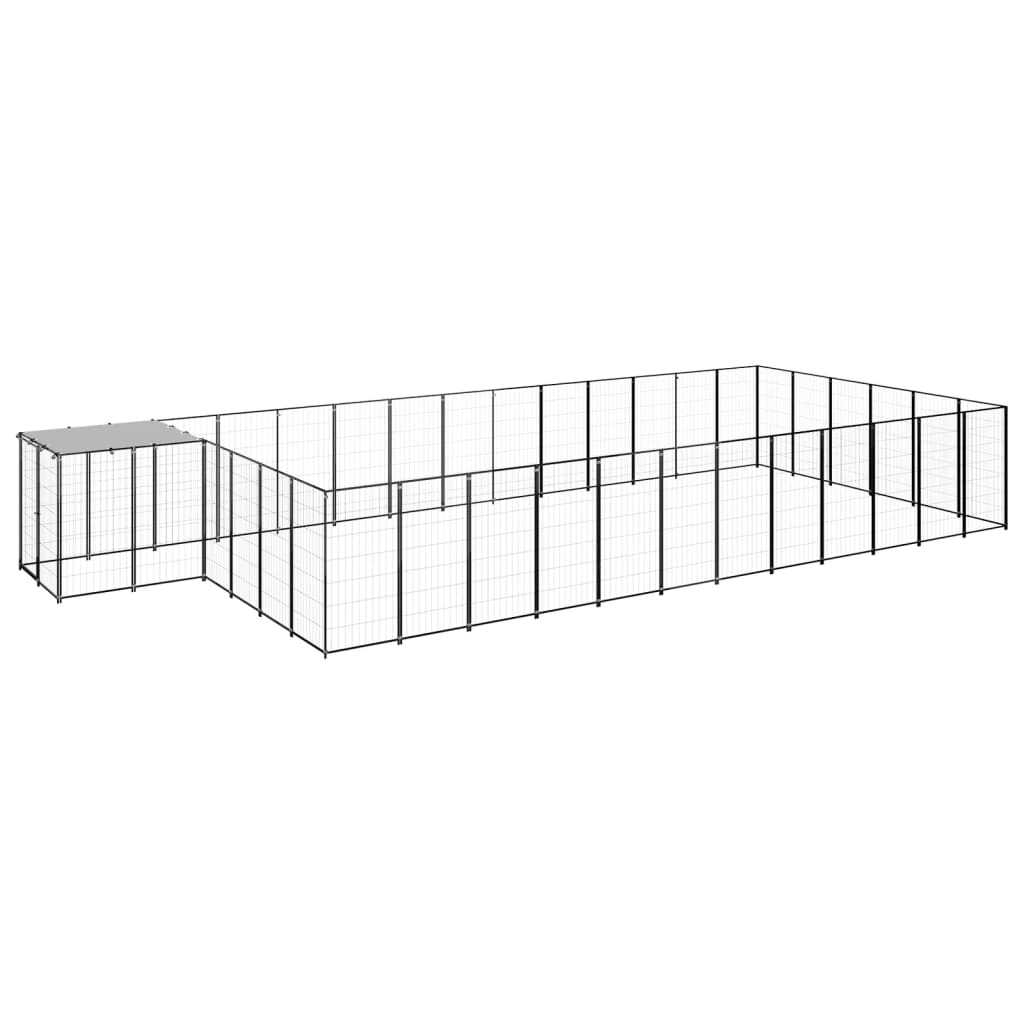 Vidaxl Dog Kennel 22,99 m² en acier noir