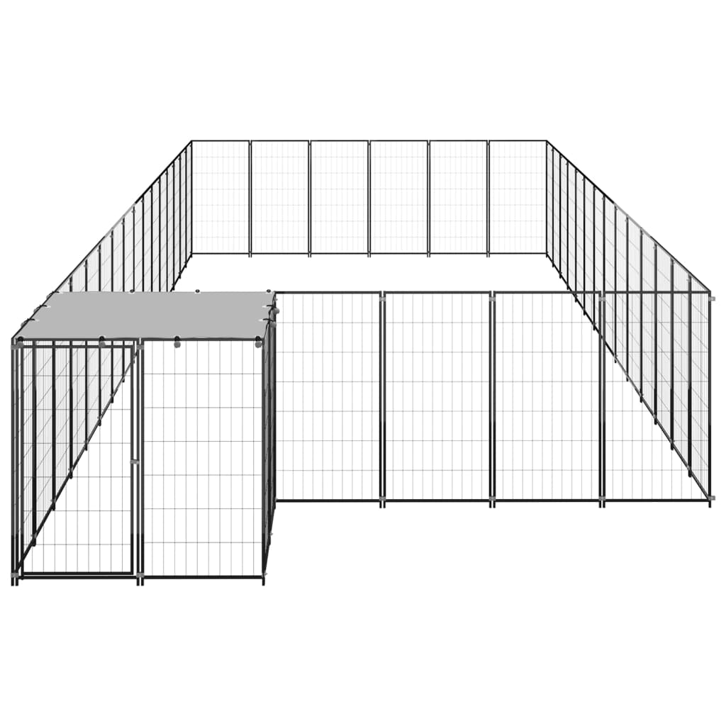 Vidaxl Dog Kennel 26,62 m² en acier noir