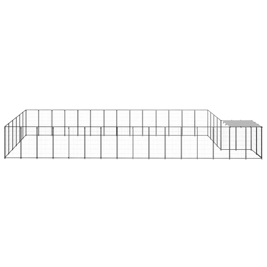 Vidaxl Dog Kennel 26,62 m² en acier noir