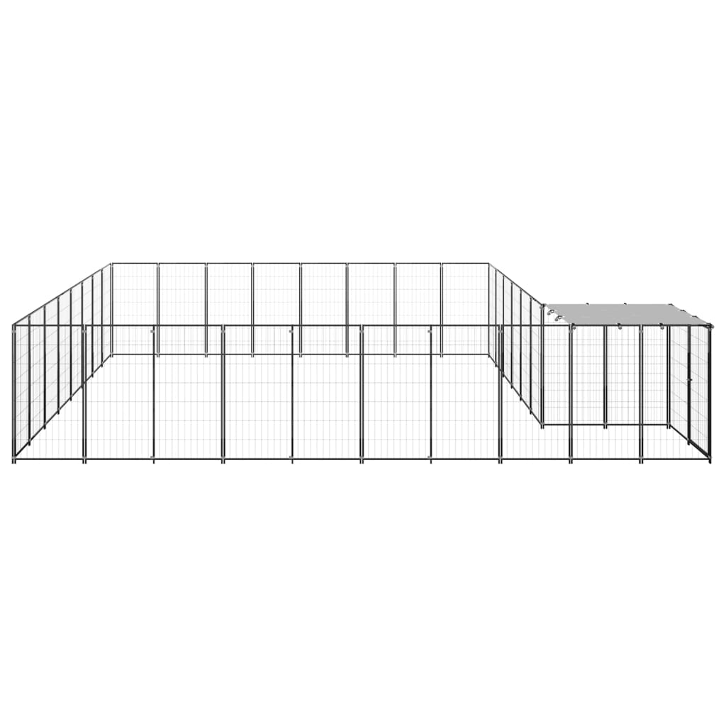 Vidaxl Dog Kennel 20,57 m² en acier argenté couleur