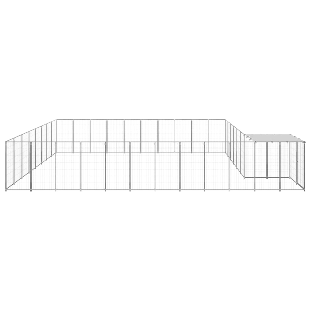 Vidaxl Dog Kennel 25,41 m² en acier argenté couleur