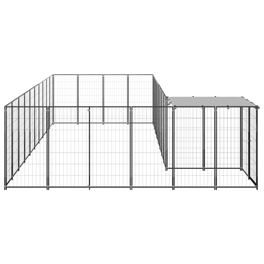 Vidaxl Dog Kennel 13,31 m² en acier noir