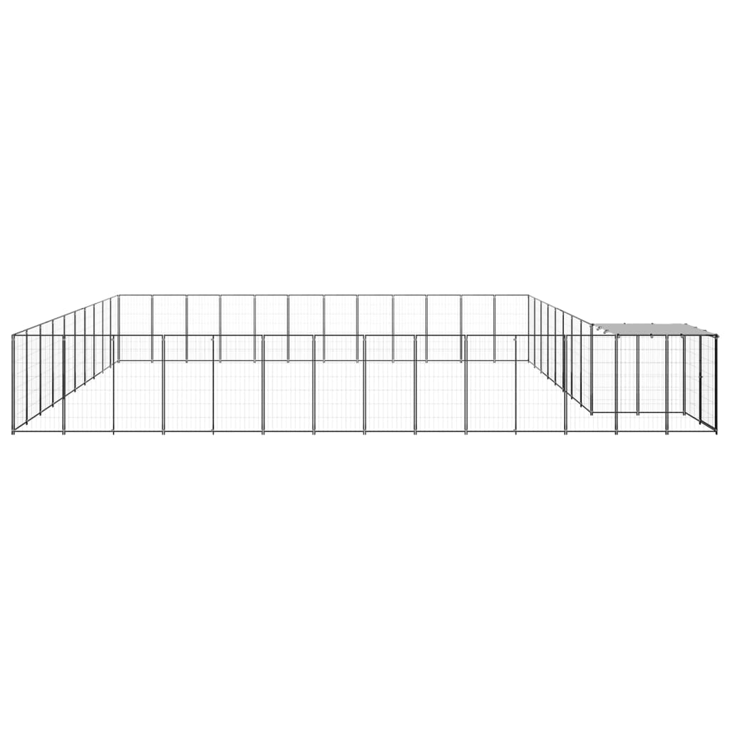 Vidaxl Chenil 37,51 m² en acier noir