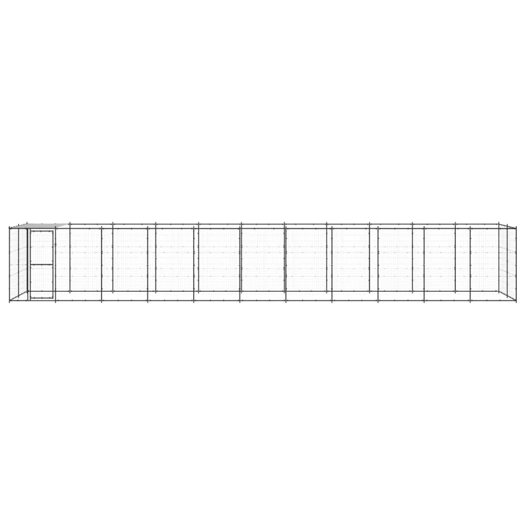 Vidaxl Chienne de chien avec toit 26,62 m² en acier