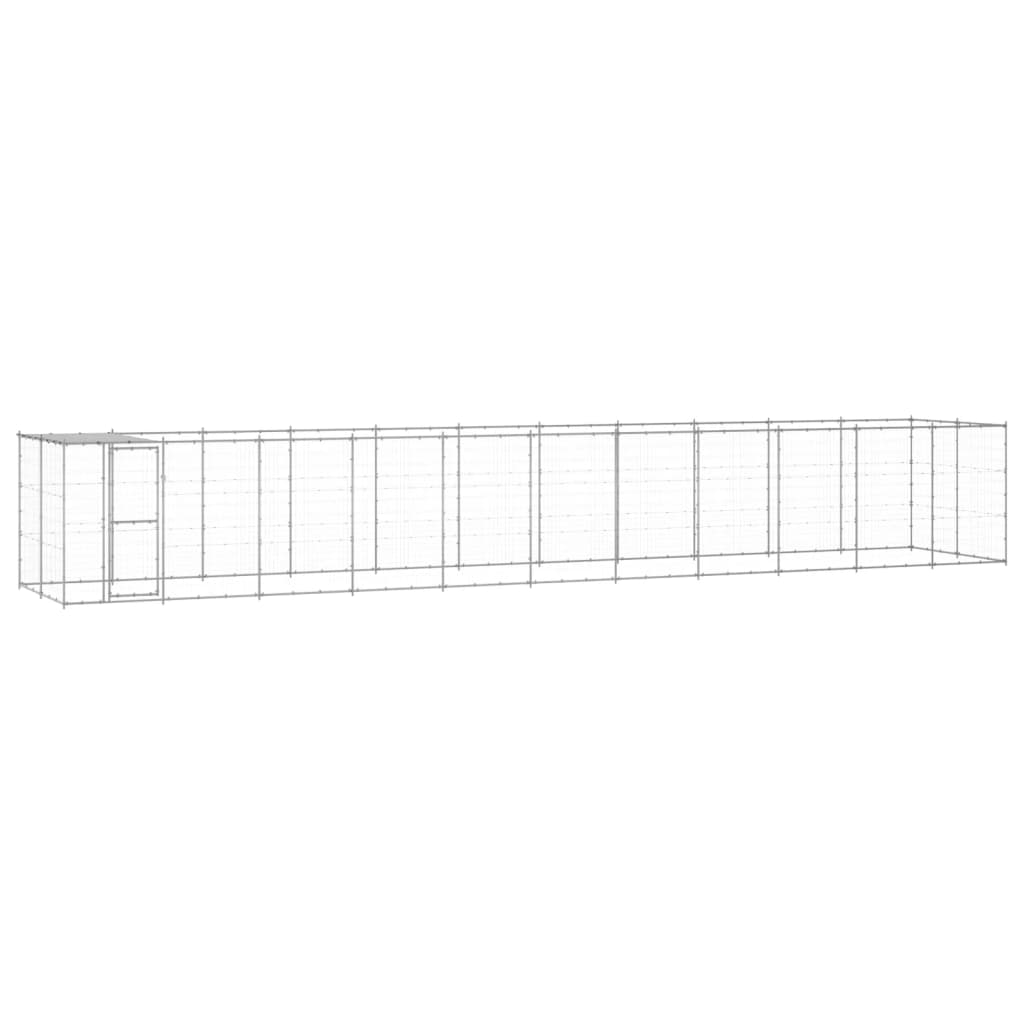 VidaXL Niche pour chien avec toit 26,62 m² en acier galvanisé