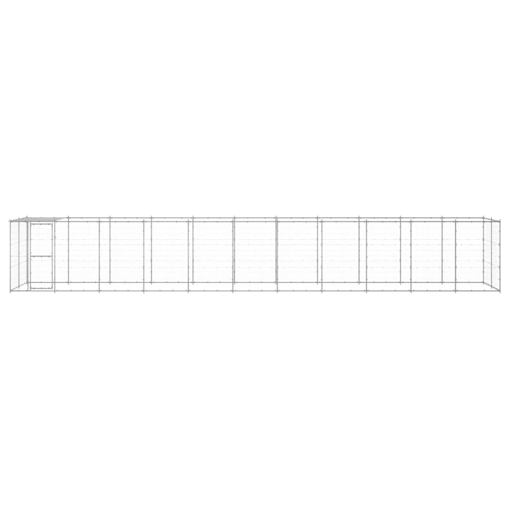 VidaXL Niche pour chien avec toit 26,62 m² en acier galvanisé